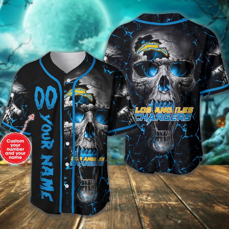 Los Angeles Chargers Personalized Baseball Jersey