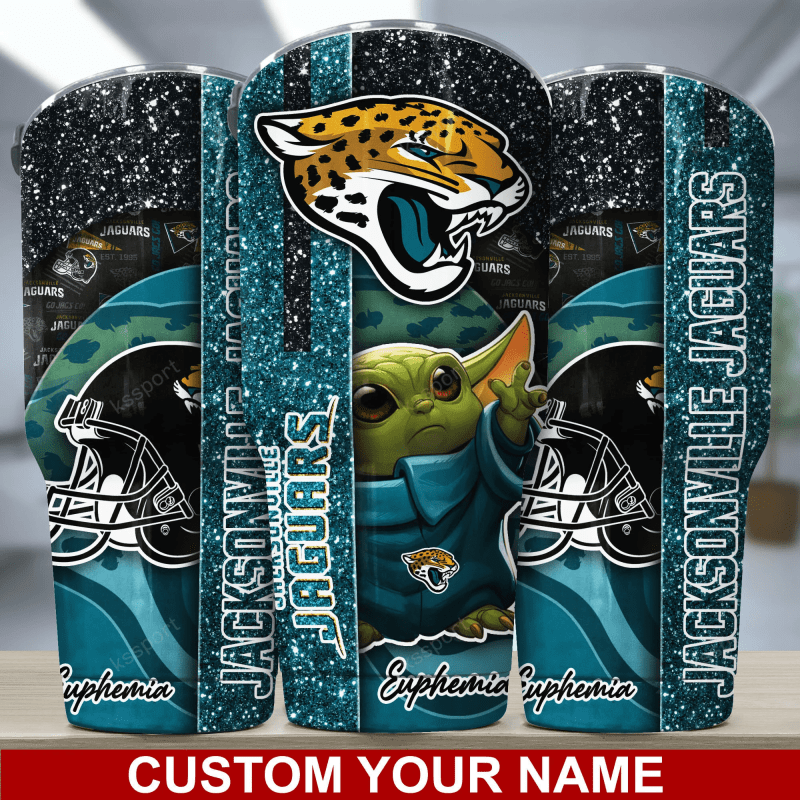 Jacksonville Jaguars Personalized Tumbler Front View
