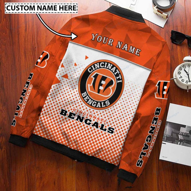 Cincinnati Bengals Personalized Bomber Jacket Image 3