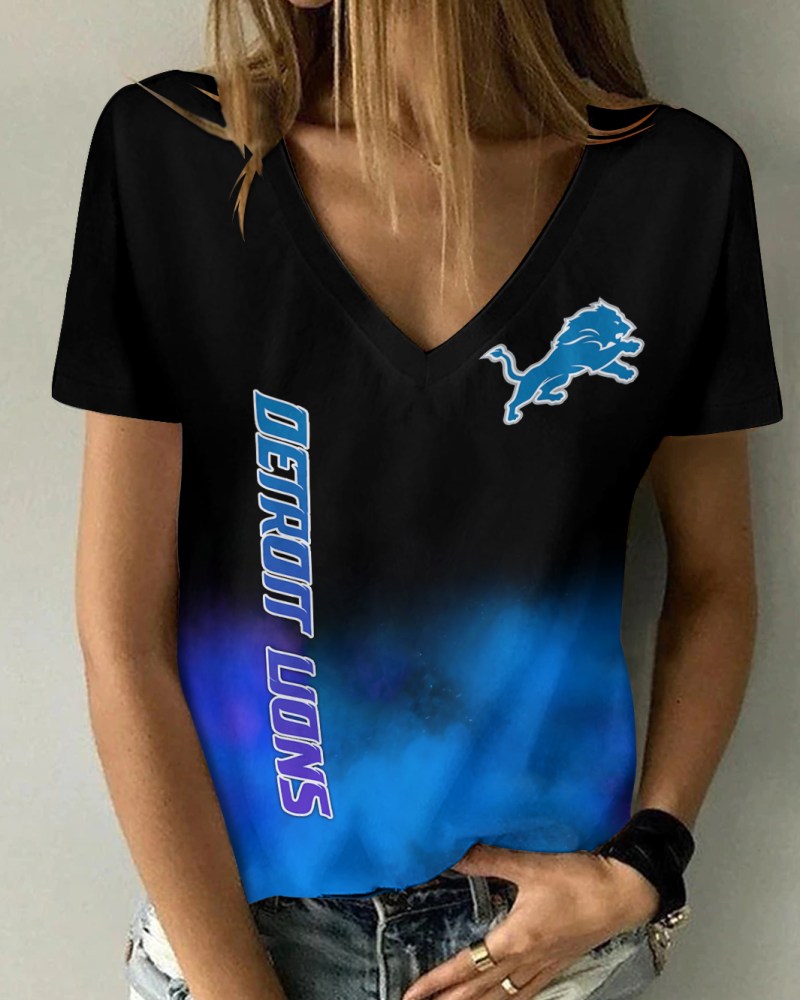 Detroit Lions Women's V-Neck T-Shirt