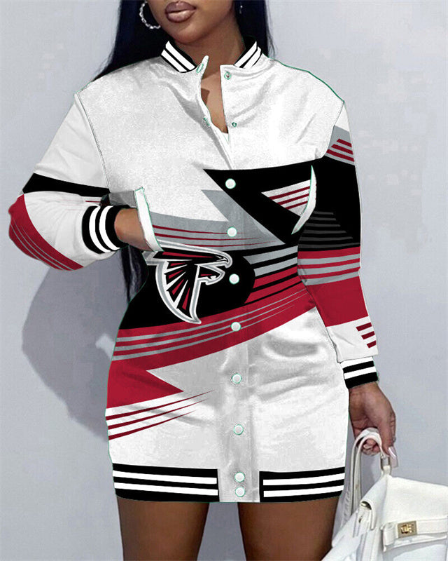 Atlanta Falcons Women Button Down Jacket Dress