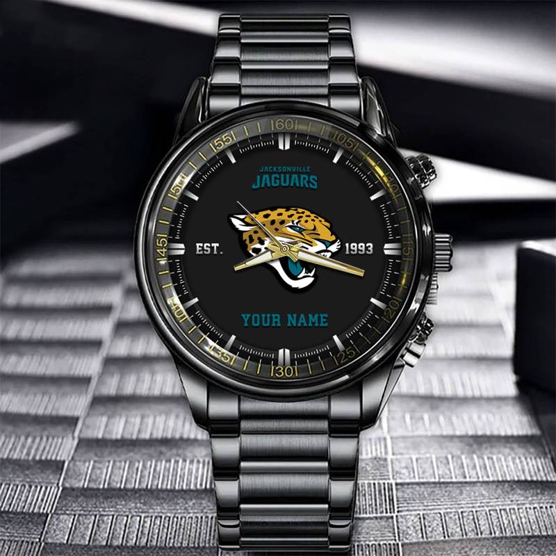 Jacksonville Jaguars Black Fashion Watch Face