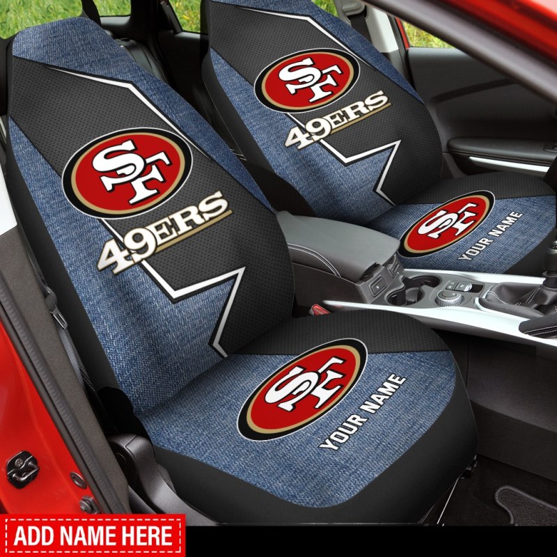 San Francisco 49ers Personalized Car Seat Cover Mockup 2