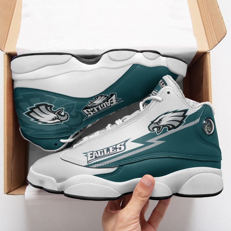 Philadelphia Eagles Air JD13 Sneakers Side View