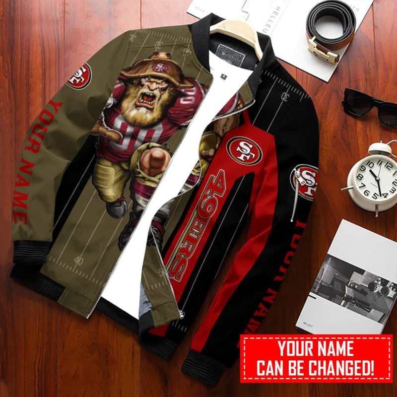 San Francisco 49ers Personalized Bomber Jacket Back View