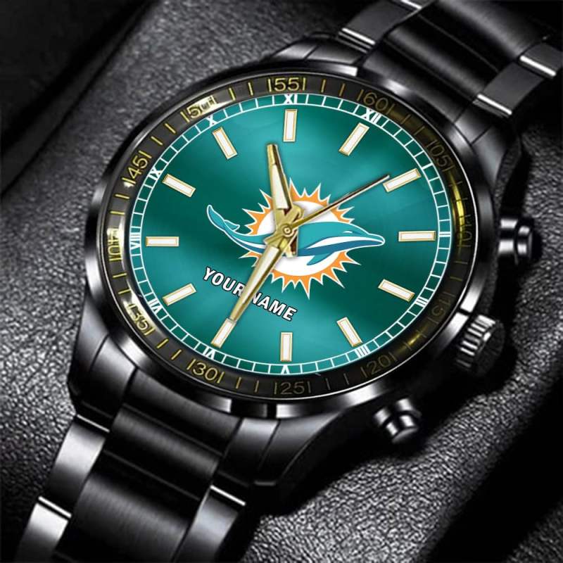 Miami Dolphins Black Fashion Watch