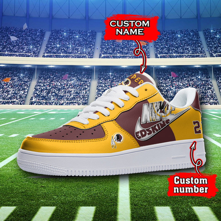 NFL Washington Commanders Custom Name Number Air Force 1 Sneaker