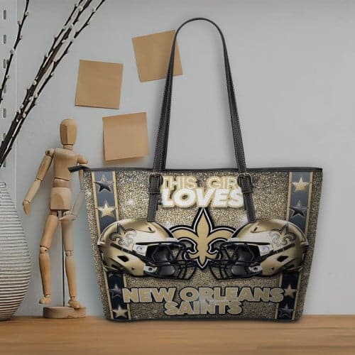 New Orleans Saints Women Leather Tote Hand Bag