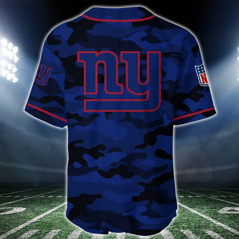 Back view of New York Giants Personalized Baseball Jersey