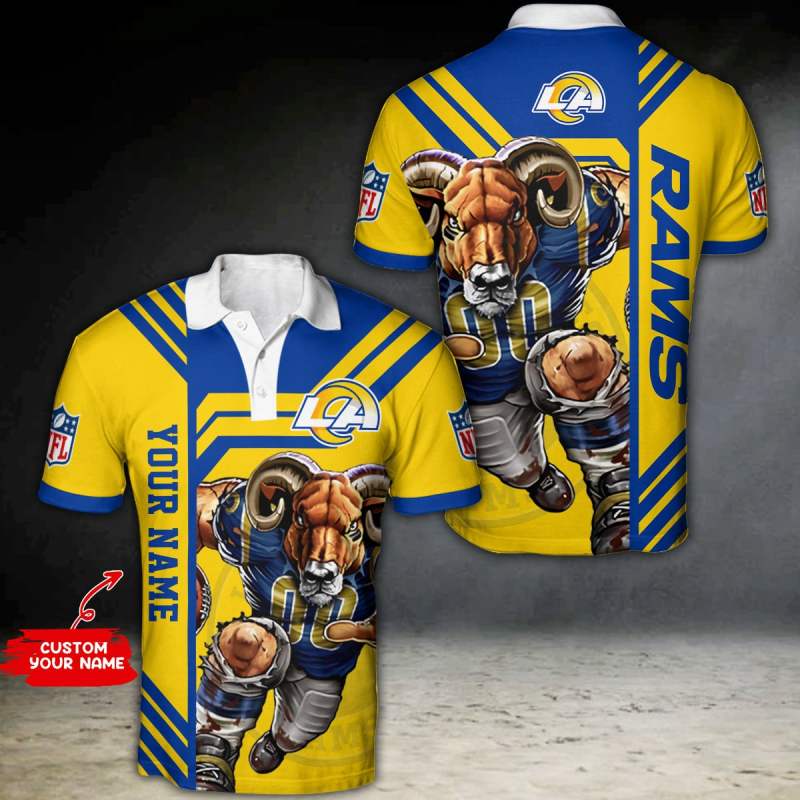 Los Angeles Rams Personalized Polo T-shirt