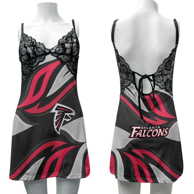 Atlanta Falcons Lace Back Strap Slip Dress