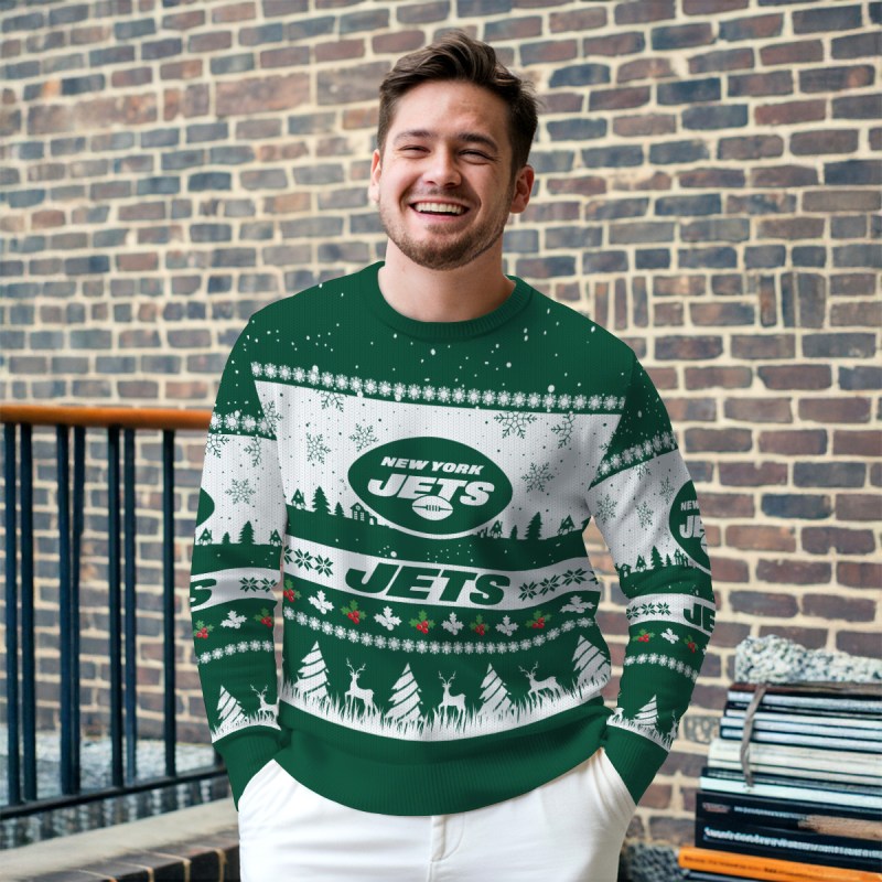 New York Jets Ugly Christmas Sweater - Outdoor View 3