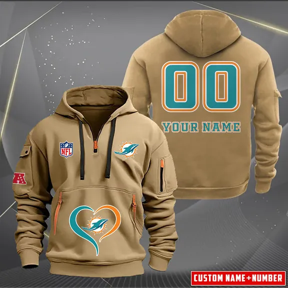 Miami Dolphins Quarter Zip Hoodie 4