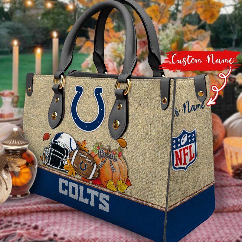 Indianapolis Colts Personalized Leather Hand Bag