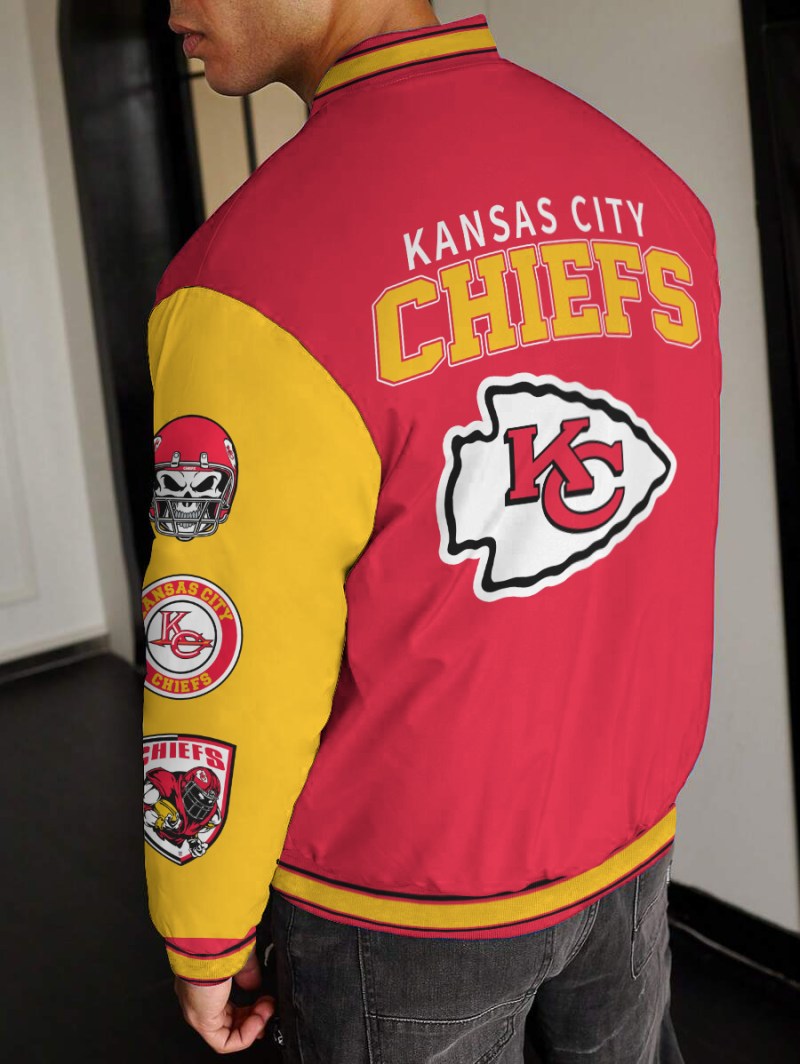 Kansas City Chiefs Varsity Jacket Close Up