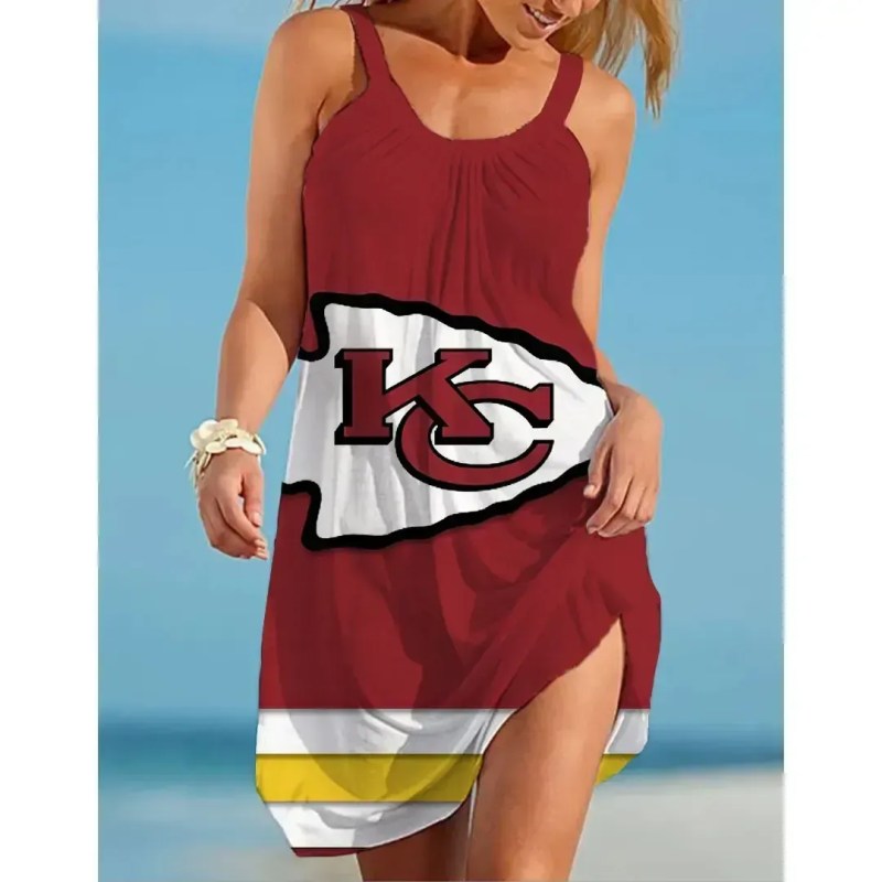 NFL Kansas City Chiefs Printed Beach Dress