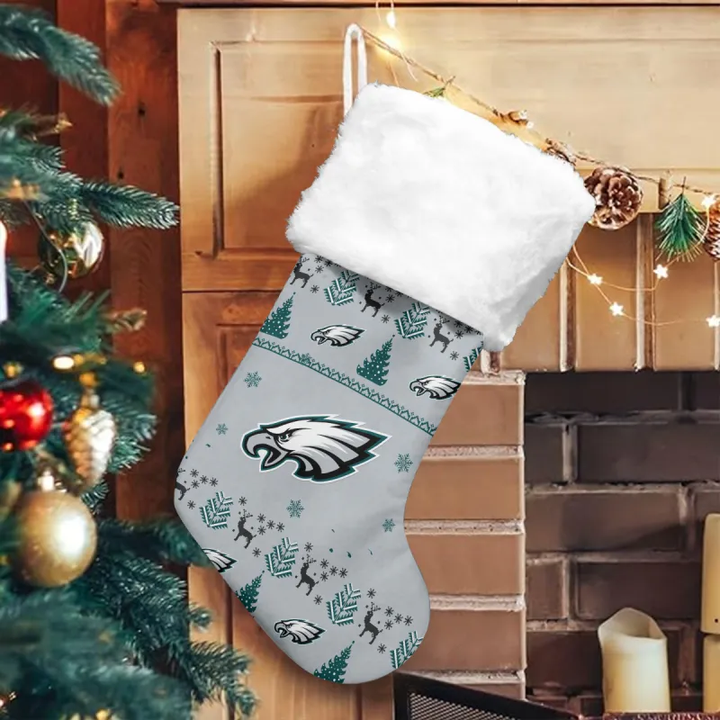 Philadelphia Eagles Christmas Socks Mockup 3
