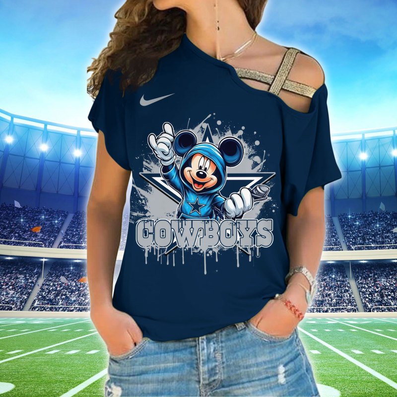 Dallas Cowboys One Shoulder Shirt Front View