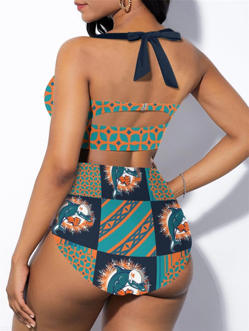 Miami Dolphins Sexy Print Bikini Swimsuit 2
