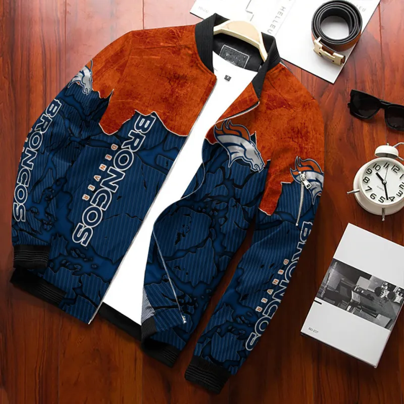 Denver Broncos Personalized Bomber Jacket Detail