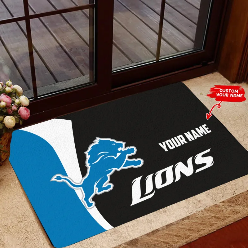 Detroit Lions Personalized Doormat