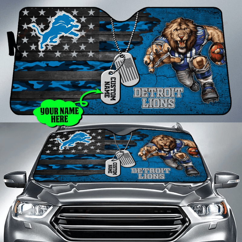 Detroit Lions Personalized Auto Sun Shade