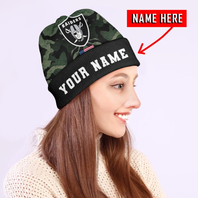 Las Vegas Raiders Beanie Front View