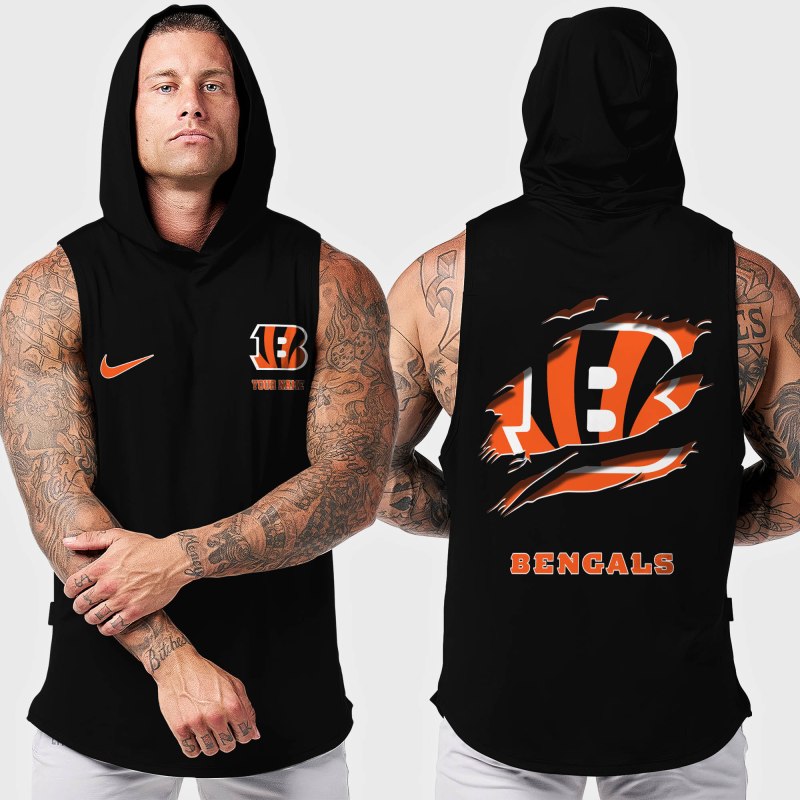 Cincinnati Bengals Men's Workout Hooded Tank Top