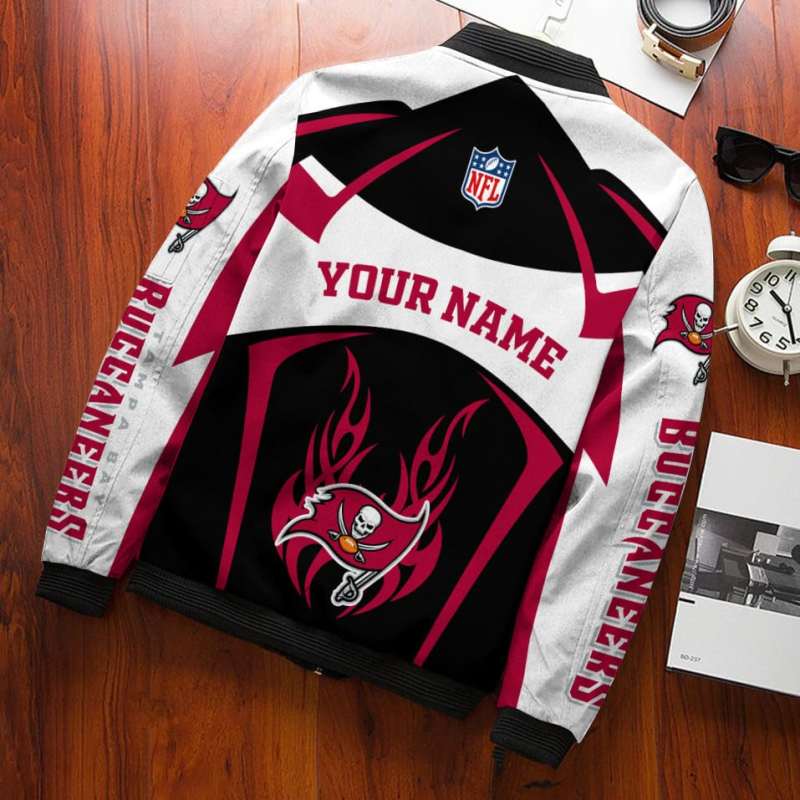 Tampa Bay Buccaneers Personalized Bomber Jacket Back View