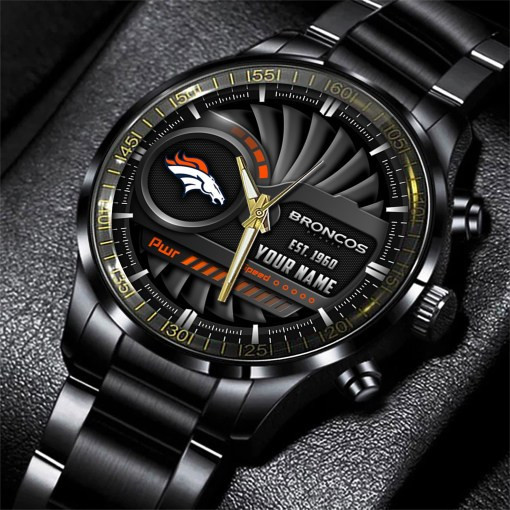 Denver Broncos Black Fashion Watch