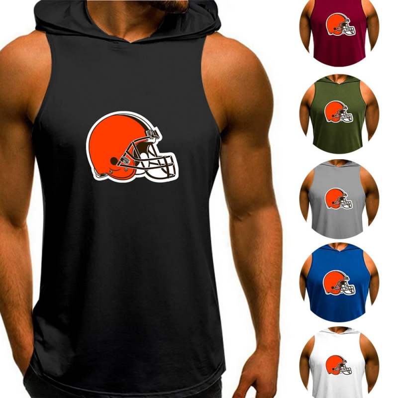 Cleveland Browns Man Gym-Sport Hoodie Vest - Front View
