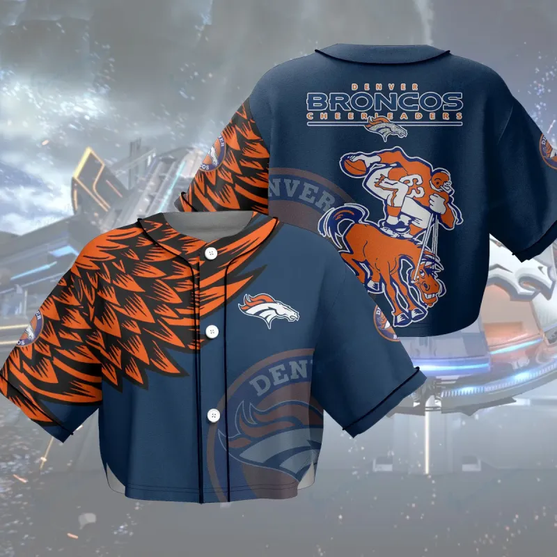 Denver Broncos Crop Top Baseball Jersey Sizing Chart
