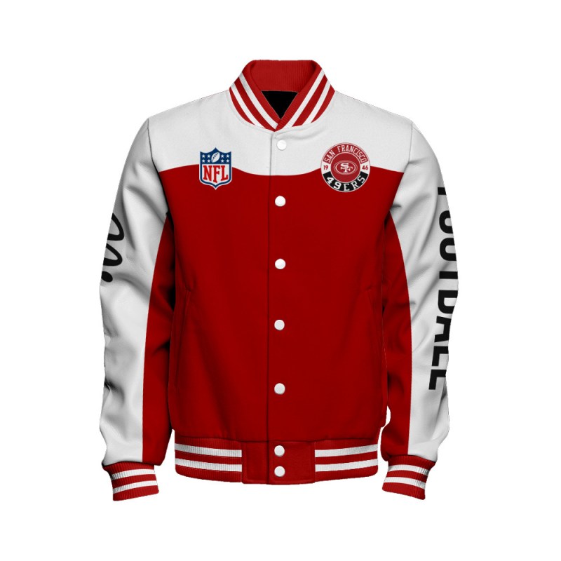 San Francisco 49ers Unisex Athletic Legacy Varsity Jacket AZBTVJK000174 4 San Francisco 49ers Varsity Jacket Detail