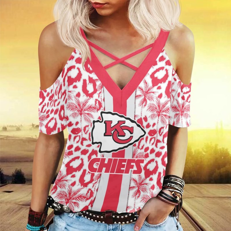 Kansas City Chiefs Miss Hollow Out Blouse Shirt