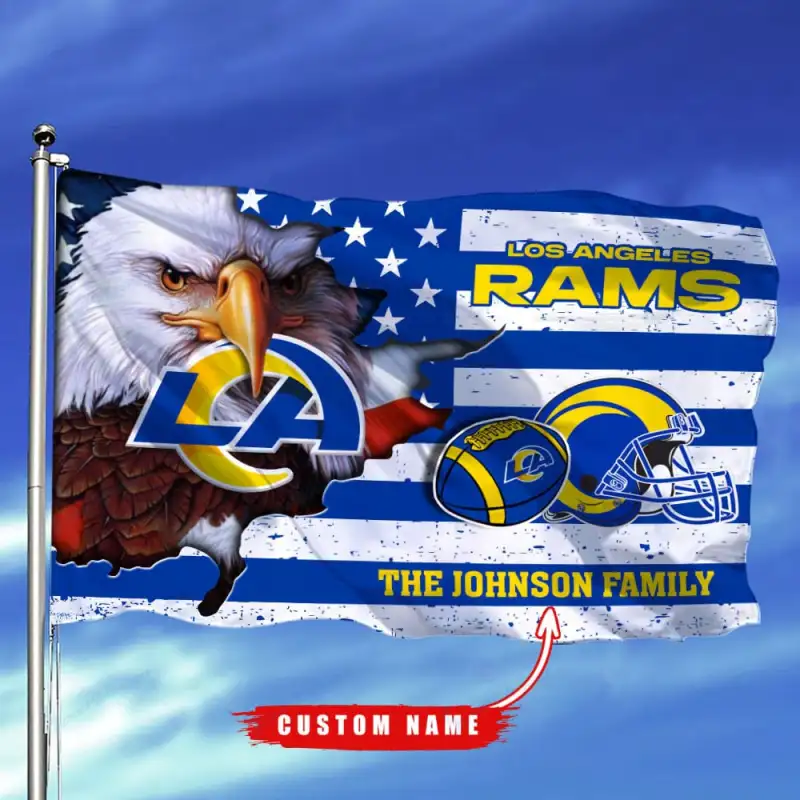 Custom Name Los Angeles Rams Flag
