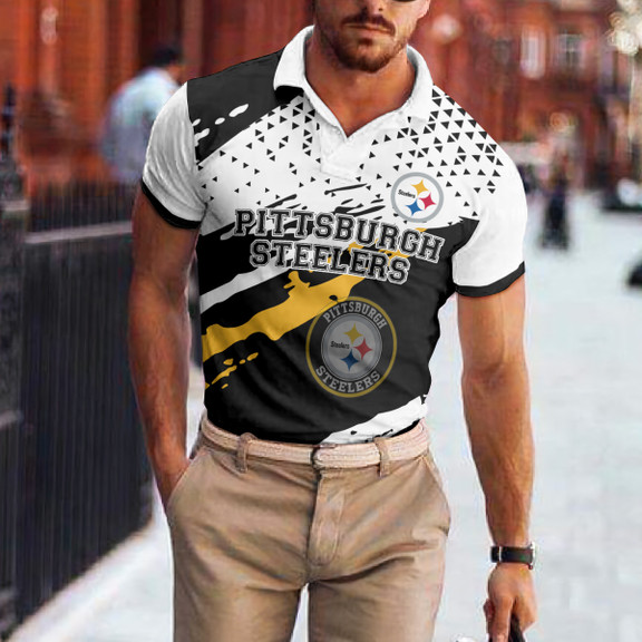 Pittsburgh Steelers Polo T-Shirt Back View