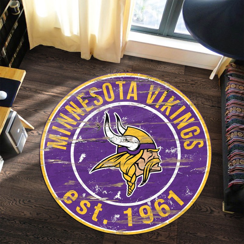 Minnesota Vikings Round Rug 187 Showcase