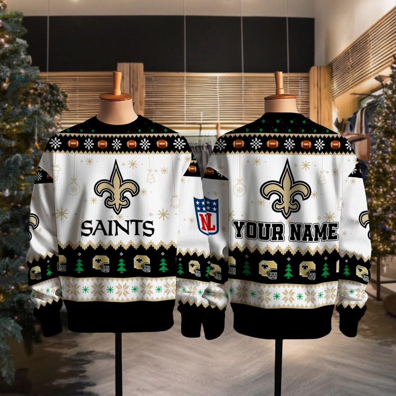Complete view of New Orleans Saints Ugly Christmas Sweater
