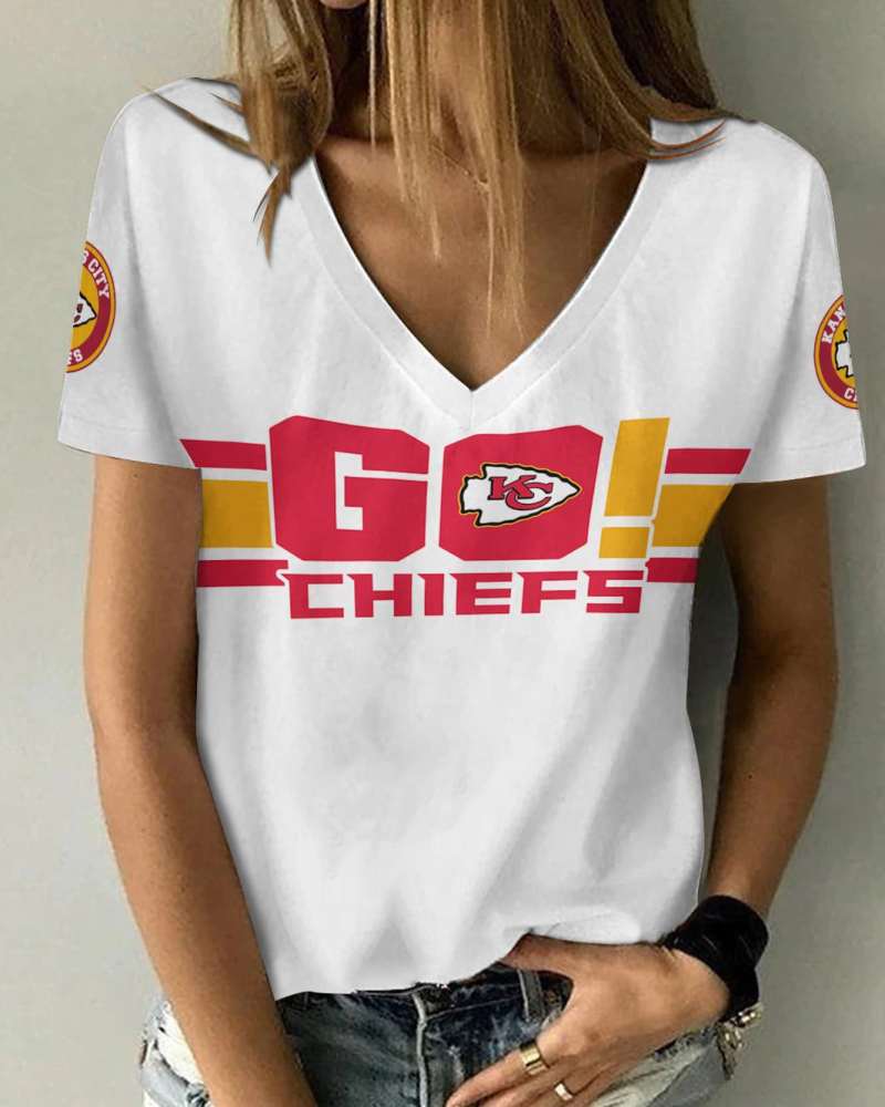 Kansas City Chiefs V-neck Women T-shirt
