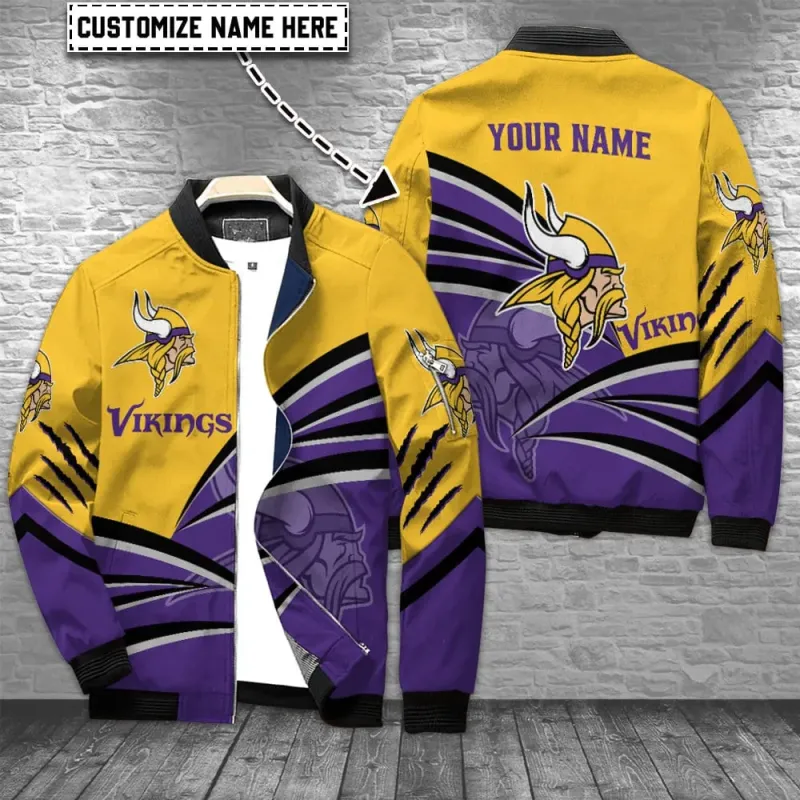Minnesota Vikings Personalized Bomber Jacket
