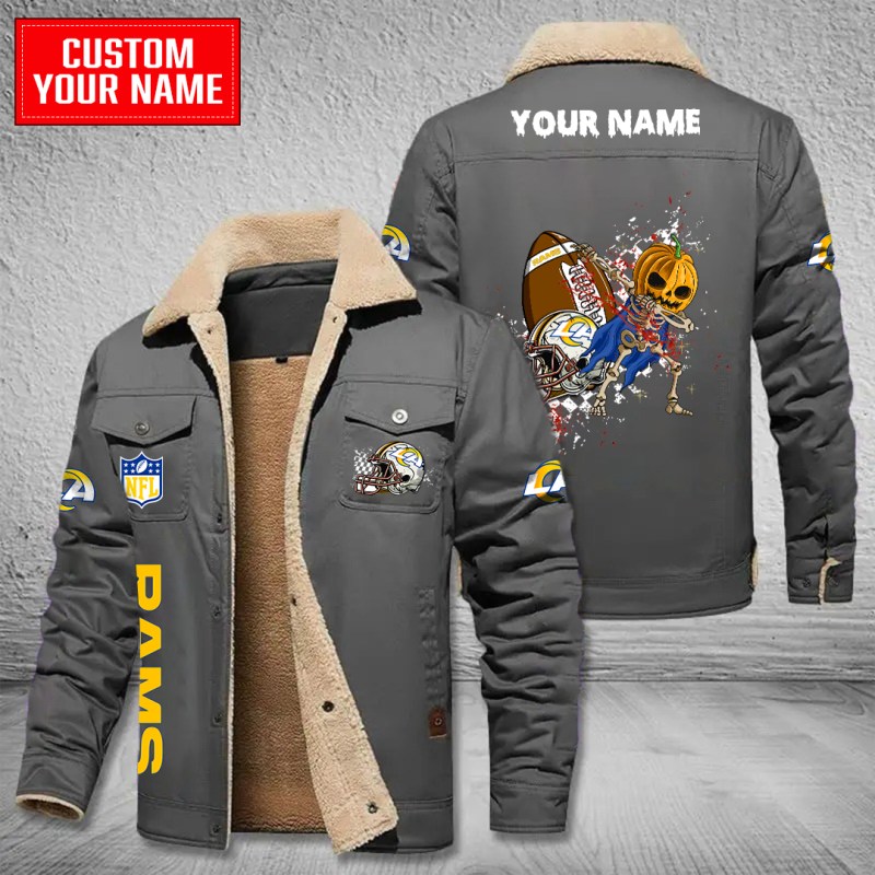 Los Angeles Rams Winter Fleece Bomber Jacket Gray