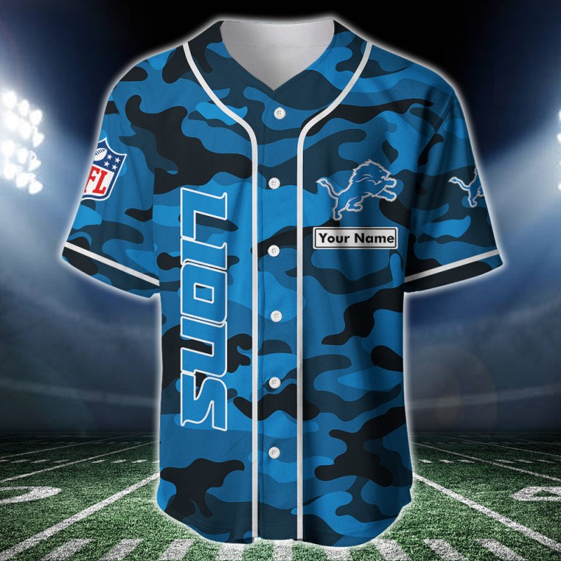 Custom Detroit Lions Baseball Jersey