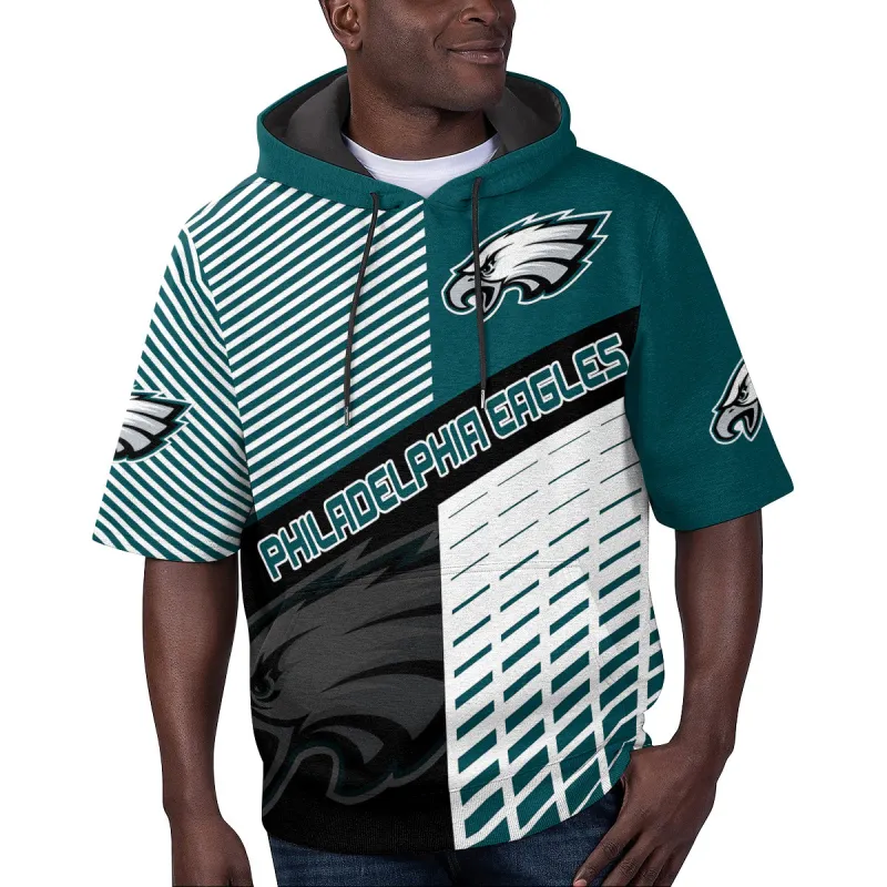 Philadelphia Eagles Short Sleeve Hoodie Front