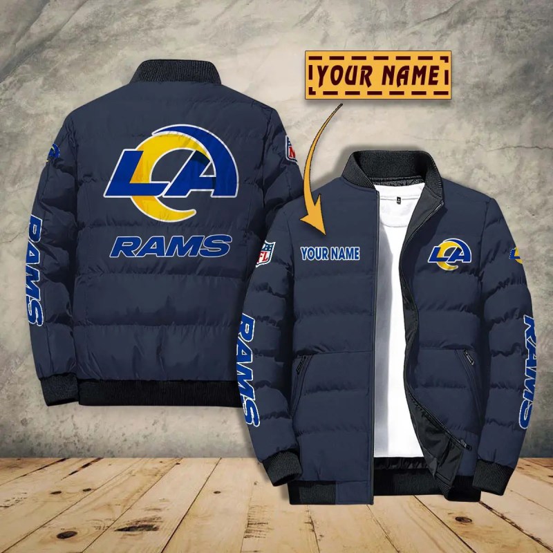 Los Angeles Rams Puffer Jacket on Model
