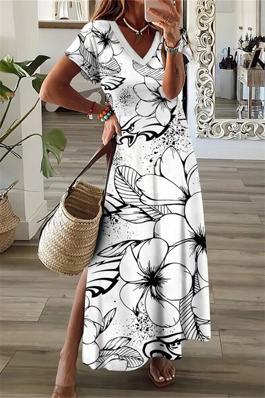 Philadelphia Eagles V-Neck Side Slit Long Dress