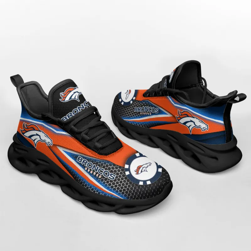 Denver Broncos Yezy Running Sneakers Back View