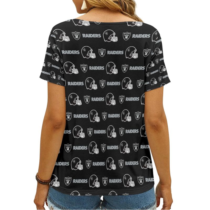 Las Vegas Raiders V-neck T-shirt Back View