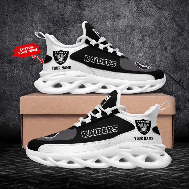 Las Vegas Raiders Yezy Running Sneakers - Side View