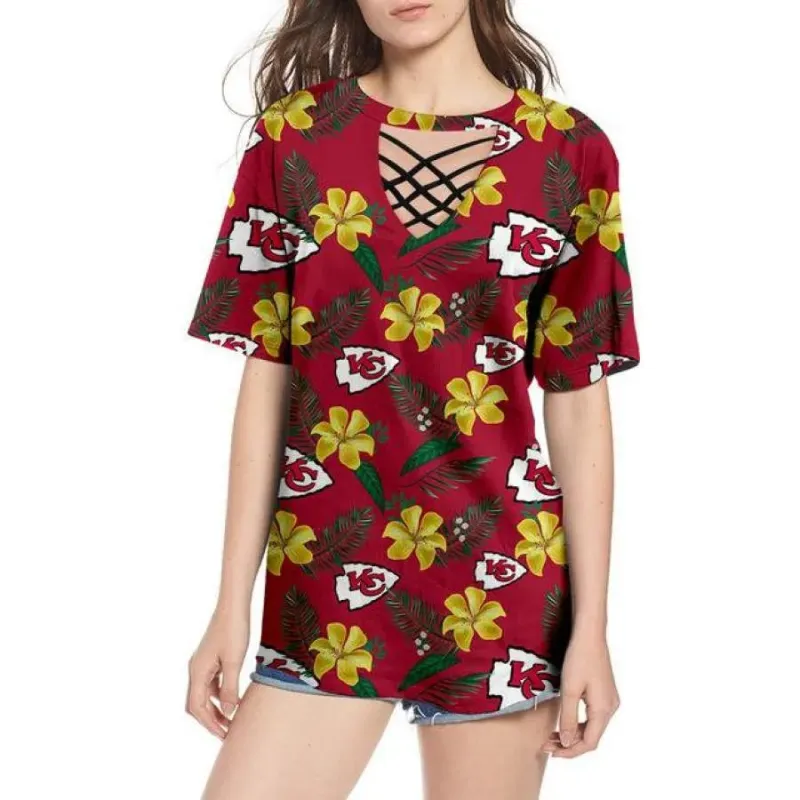 Kansas City Chiefs Women's Summer String Short Sleeve Shirt