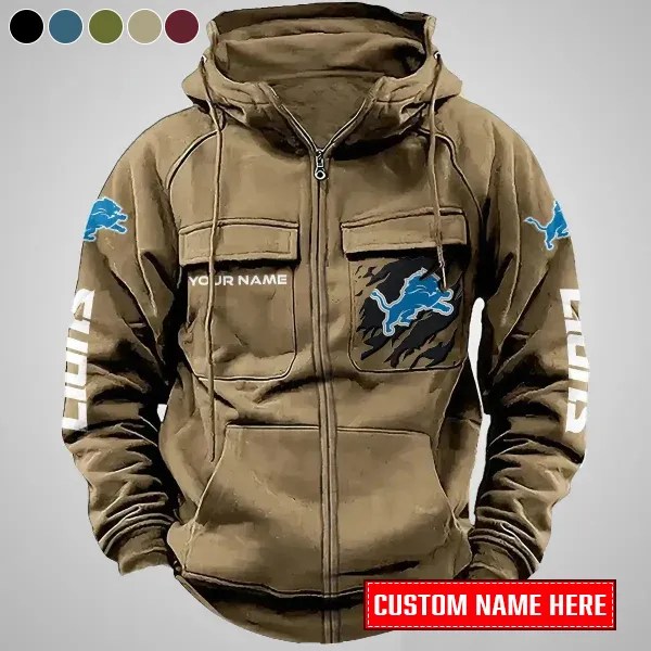 Detroit Lions Hoodie Khaki